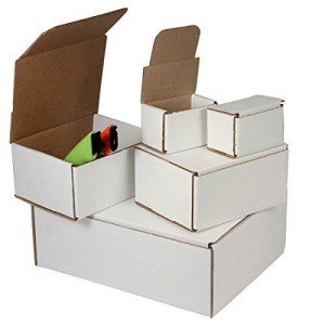 White Corrugated Mailers in Various Sizes