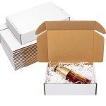 25 Pack White Cardboard Mailer Boxes 7x5x2
