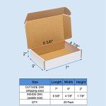 25 Pack White Cardboard Mailer Boxes 7x5x2