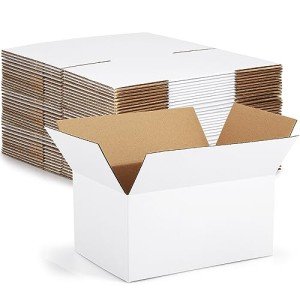 Eupako Small White Corrugated Boxes - 30 Pack