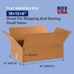 18"x12"x6" Corrugated Cardboard Boxes, 25-Pack