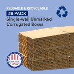 Medium Corrugated Cardboard Storage Boxes - Pack of 25