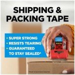Scotch Heavy Duty Packing Tape, 3 Rolls with Dispensers