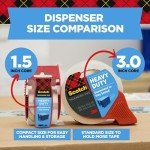 Scotch Heavy Duty Packing Tape, 3 Rolls with Dispensers