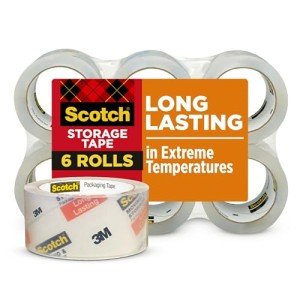 Scotch Clear Storage Packaging Tape, 6 Rolls