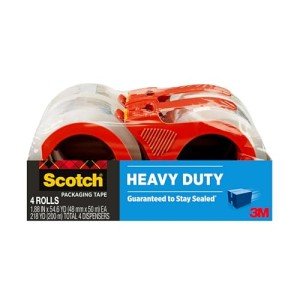 Heavy Duty Clear Packing Tape - 4 Rolls