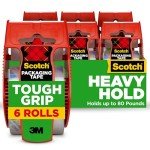 Strong Grip Packing Tape - 6 Rolls, 1.88" x 22.2 yd