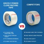 Grizzly Clear Packing Tape Refill Rolls - 12 Pack