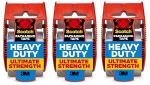 Scotch Heavy Duty Packaging Tape - 3 Rolls