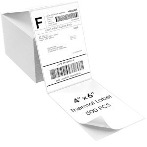 MaxGear 4" x 6" Thermal Labels - 500 Fanfold