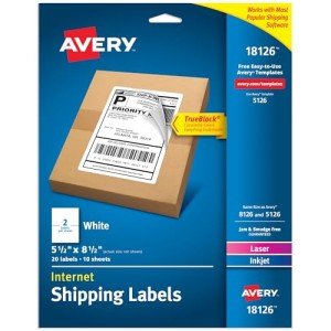 Avery Printable Half-Sheet Labels – 20 Pack