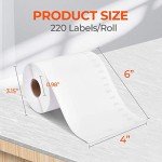 MUNBYN 4"x6" Direct Thermal Printer Labels – 220 Sheets