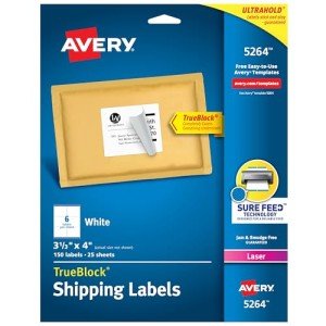 Avery Printable Mailing Labels, 150 Pack, White