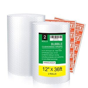 Bubble Packing Wrap - 2 Pack, 12"x72