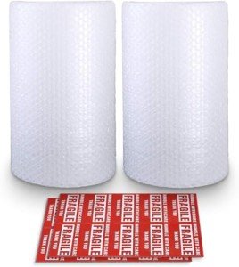 2-Pack Perforated Bubble Wrap Rolls with Stickers