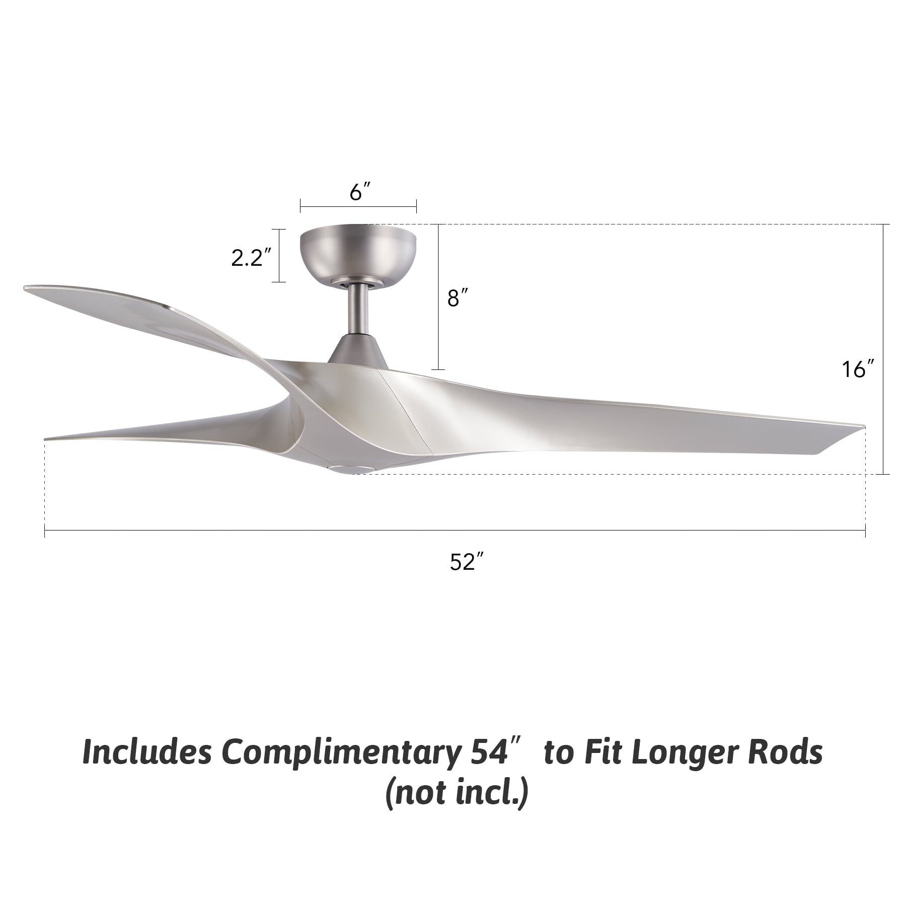 Smart Ceiling Fan with Remote Control - 52