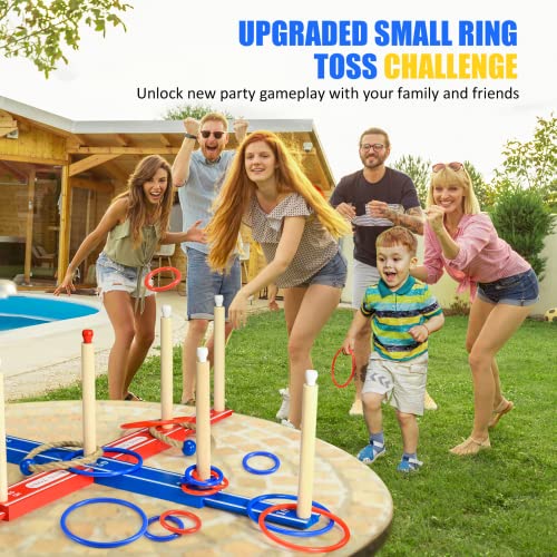 Upgraded Large Wooden Ring Toss Game for Kids