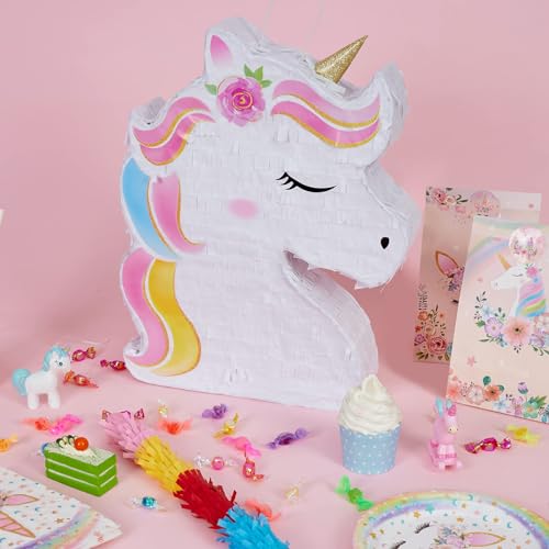 Unicorn Piñata Bundle with Bat and Blindfold