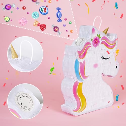 Unicorn Piñata Bundle with Bat and Blindfold