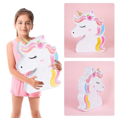 Unicorn Piñata Bundle with Bat and Blindfold