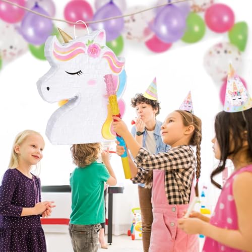 Unicorn Piñata Bundle with Bat and Blindfold