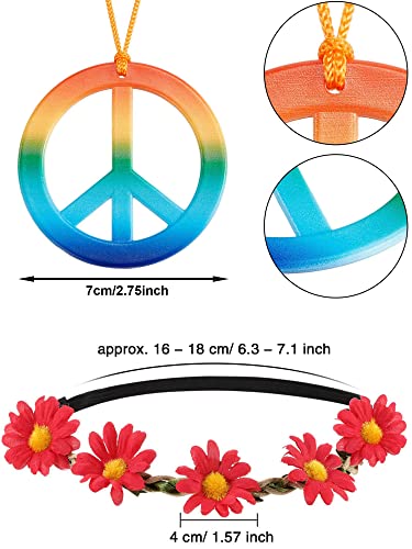 36-Piece Hippie Costume Accessory Set for Parties