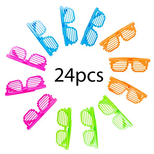 Colorful 80s Disco Square Sunglasses - 24 Pairs