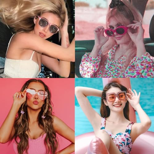 12 Pack Retro Pink Sunglasses for Party Favors