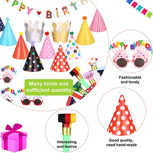 Classic Birthday Party Set with Hats, Banner, Glasses