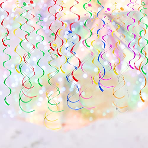 Colorful Foil Swirl Decorations for Wedding Celebration, Pack 28