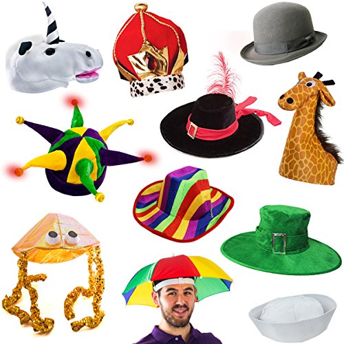 Assorted Funny Party Dress Up Hats - Set of 6