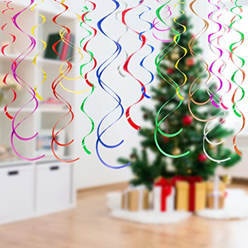 Colorful Foil Swirl Decorations for Wedding Celebration, Pack 28