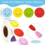 1500 Mini Smile Face Decal Stickers Assorted Color