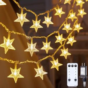 33 ft Star String Lights with Remote and Timer