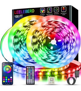 100ft RGB Music Sync Color Changing LED Strips