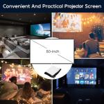 TMY Mini Bluetooth Projector with Screen, 1080P HD