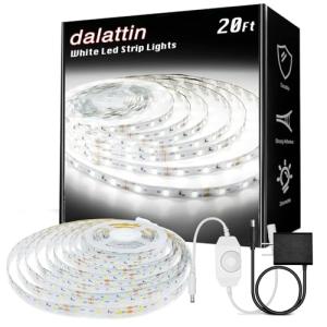White 20ft Dimmable LED Strip Lights, 360 LEDs
