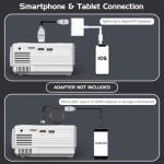 Mini Full HD Bluetooth Projector with Screen