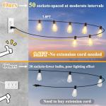 100FT LED Outdoor String Lights with Vintage Bulbs
