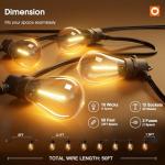 50FT LED Outdoor String Lights with Shatterproof Bulbs