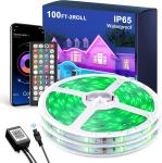 100Ft Waterproof LED Strip Lights with App Control