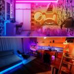100Ft Bluetooth RGB LED Strip Lights with Music Sync