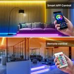 100Ft Bluetooth RGB LED Strip Lights with Music Sync