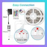 100Ft Bluetooth RGB LED Strip Lights with Music Sync