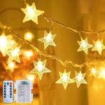 Battery Operated Star String Lights with Remote