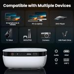 NICPOW Mini Projector for Outdoor Movies and Gaming