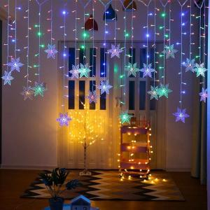 Christmas 96 LED Snowflake Curtain Fairy Lights