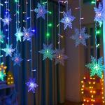 Christmas 96 LED Snowflake Curtain Fairy Lights