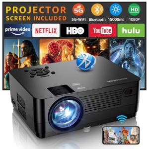 1080P Full HD Movie Projector with Screen