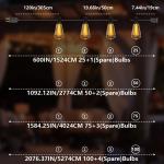 Dimmable Waterproof LED Patio String Lights 50FT-100FT